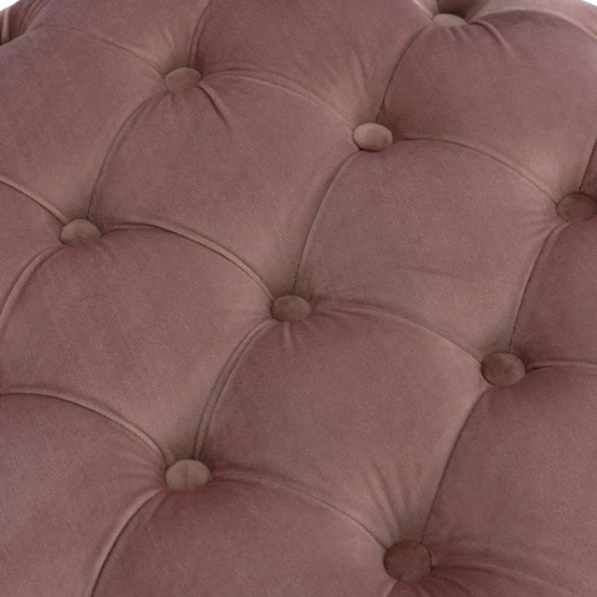 Σκαμπο kassie  σαπιο μηλο βελουδο τυπου chesterfield hm8406.02 φ60x43υ εκ. **