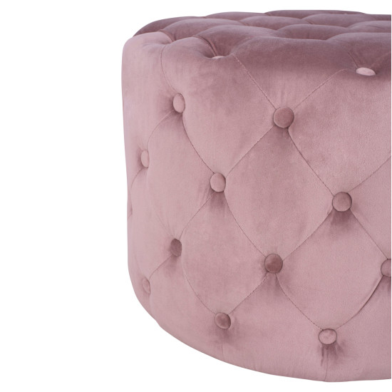 Σκαμπο kassie  σαπιο μηλο βελουδο τυπου chesterfield hm8406.02 φ60x43υ εκ. **
