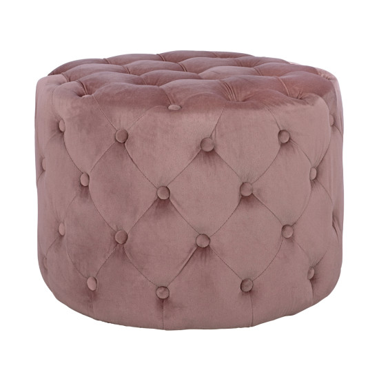 Σκαμπο kassie  σαπιο μηλο βελουδο τυπου chesterfield hm8406.02 φ60x43υ εκ. **