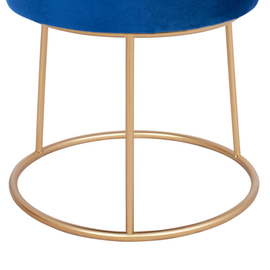 Σκαμπο karlo hm8411.08 μπλε βελουδο με χρυση βαση φ36x38υ εκ. **