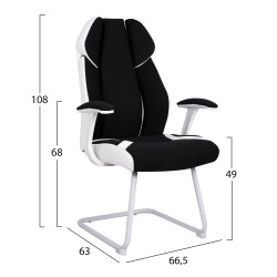 Πολυθρονα zahara hm1102.02 σε χρωμα μαυρο με ασπρο 66,5x63x108cm **