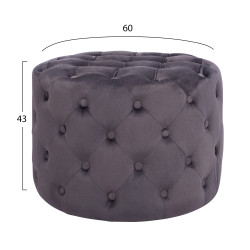 Σκαμπο kassie γκρι βελουδο τυπου chesterfield hm8406.01 φ60x43υ εκ. ** Σκαμπο kassie γκρι βελουδο τυπου chesterfield hm8406.01 φ60x43υ εκ. **