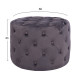 Σκαμπο kassie  γκρι βελουδο τυπου chesterfield hm8406.01 φ60x43υ εκ. **