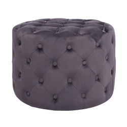 Σκαμπο kassie  γκρι βελουδο τυπου chesterfield hm8406.01 φ60x43υ εκ. **