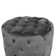 Σκαμπο kassie  γκρι βελουδο τυπου chesterfield hm8406.01 φ60x43υ εκ. **