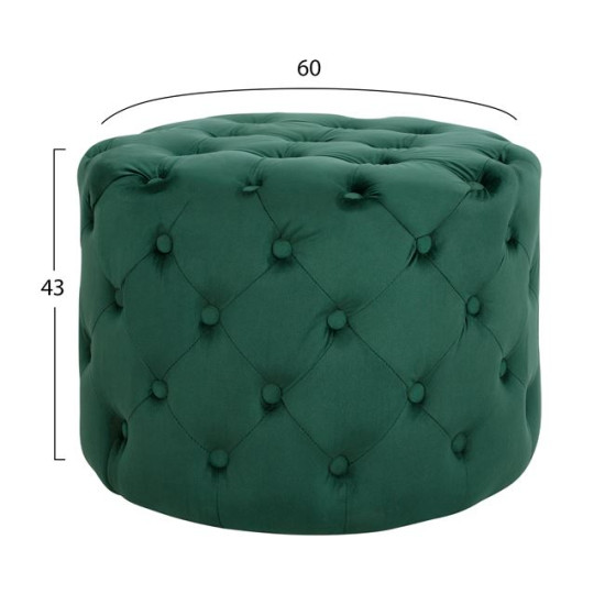 Σκαμπο kassie κυπαρισσι βελουδο τυπου chesterfield hm8406.03 φ60x43υ εκ. **