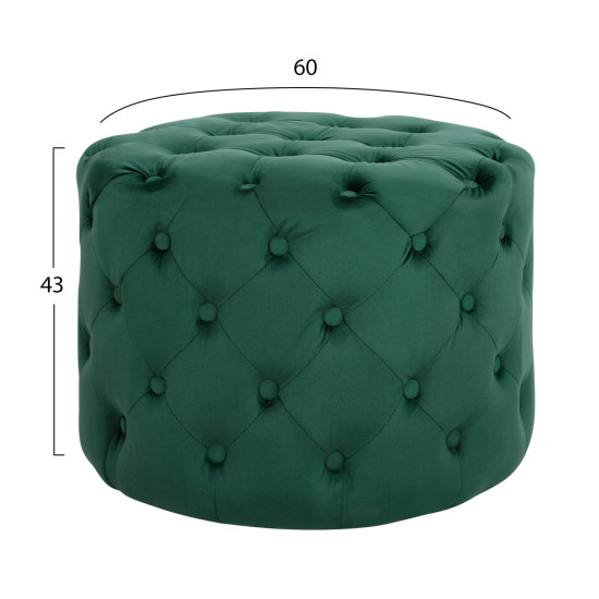 Σκαμπο kassie κυπαρισσι βελουδο τυπου chesterfield hm8406.03 φ60x43υ εκ. **
