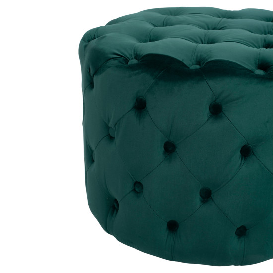 Σκαμπο kassie κυπαρισσι βελουδο τυπου chesterfield hm8406.03 φ60x43υ εκ. **