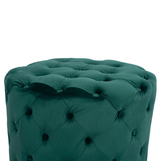Σκαμπο kassie κυπαρισσι βελουδο τυπου chesterfield hm8406.03 φ60x43υ εκ. **