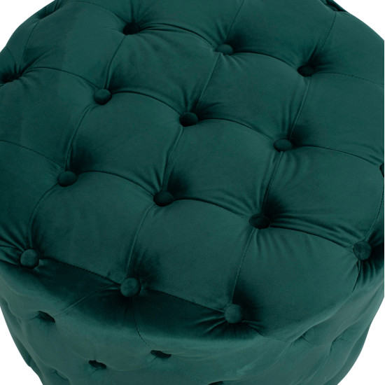 Σκαμπο kassie κυπαρισσι βελουδο τυπου chesterfield hm8406.03 φ60x43υ εκ. **