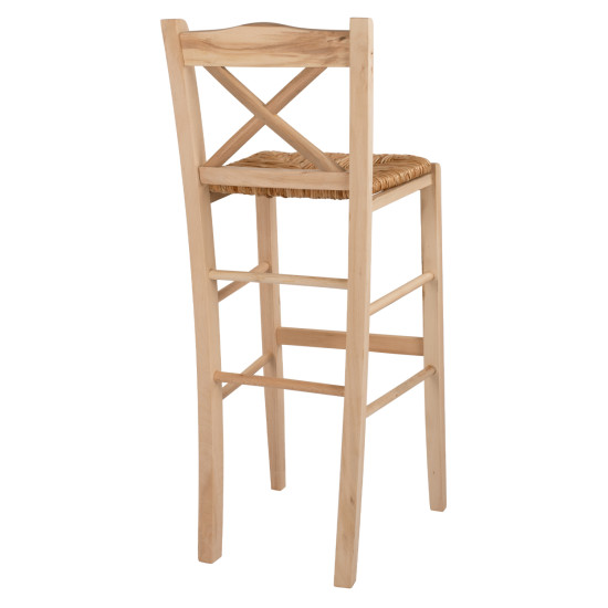 Σκαμπο ξυλινο lucius χιαστη αβαφο με ψαθα hm10375.02 ** Σκαμπο ξυλινο lucius χιαστη αβαφο με ψαθα hm10375.02 **