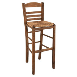 Σκαμπω μπαρ επιλοχια jhett καρυδι με ψαθα εμποτισμοσ hm10377.01 **