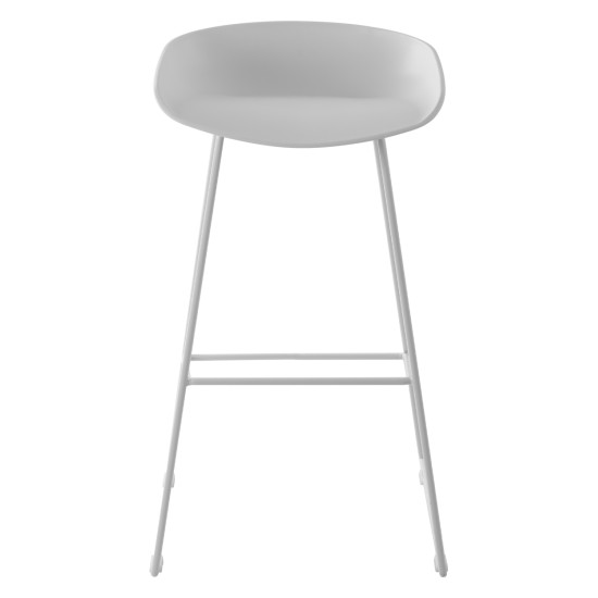 ΣΚΑΜΠΟ ΜΕΤΑΛΛΙΚΟ NAILA HM8450.01 ΜΕ ΚΑΘΙΣΜΑ PP ΛΕΥΚΟ 47x47x83 εκ. - 2τεμ **