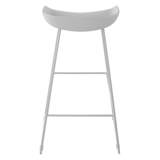 ΣΚΑΜΠΟ ΜΕΤΑΛΛΙΚΟ NAILA HM8450.01 ΜΕ ΚΑΘΙΣΜΑ PP ΛΕΥΚΟ 47x47x83 εκ. - 2τεμ **