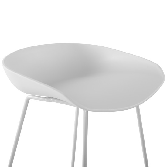 ΣΚΑΜΠΟ ΜΕΤΑΛΛΙΚΟ NAILA HM8450.01 ΜΕ ΚΑΘΙΣΜΑ PP ΛΕΥΚΟ 47x47x83 εκ. - 2τεμ **