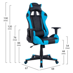 Πολυθρονα gaming winter hm1137.08 μαυρο-σιελ pu 68χ67χ130 εκ ** Πολυθρονα gaming winter hm1137.08 μαυρο-σιελ pu 68χ67χ130 εκ **