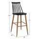 ΣΚΑΜΠΟ ΜΠΑΡ HM8459.02 VANESSA ΣΕ ΜΑΥΡΟ ΧΡΩΜΑ 43x49x107 εκ. - 2τεμ **