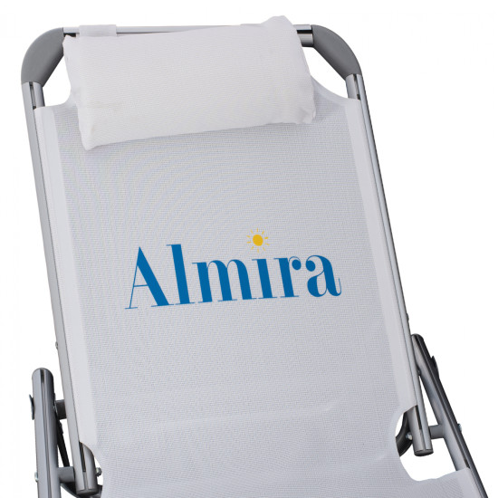 Ξαπλωστρα παραλιασ almira hm5054.03 βαρεωσ τυπου λευκη αλουμινιου 188x58x31-81 cm. **