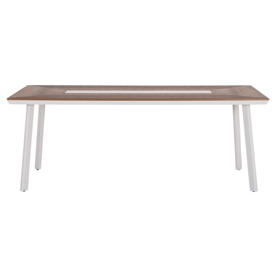 Τραπεζι αλουμινιου taber hm5131.11 λευκο με polywood top 200x100x75υεκ **