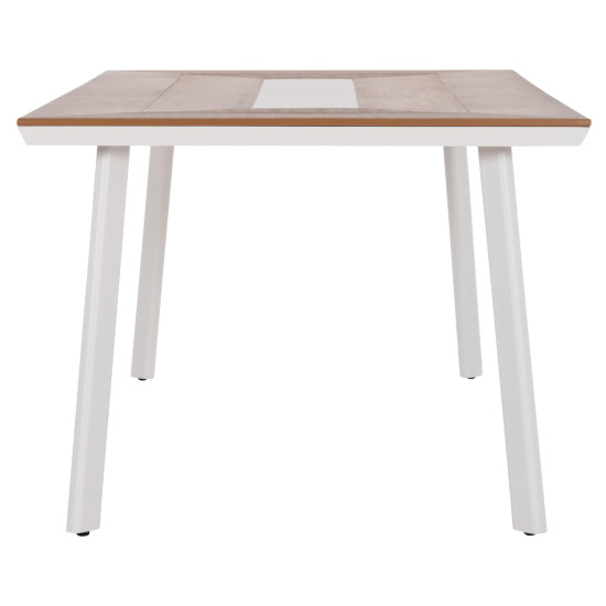 Τραπεζι αλουμινιου taber hm5131.11 λευκο με polywood top 200x100x75υεκ **