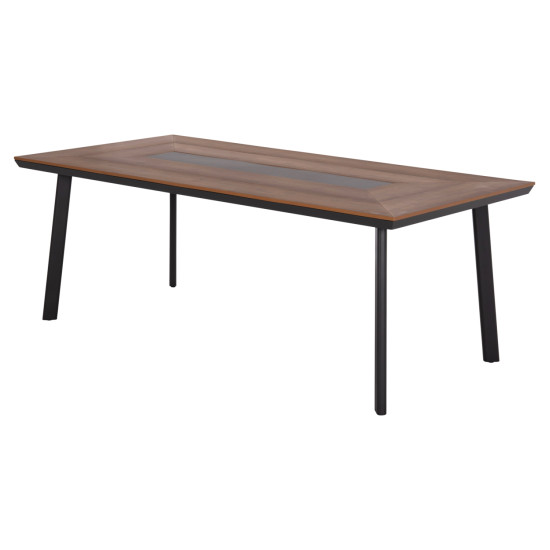 Τραπεζι αλουμινιου taber με polywood 200x100 γκρι hm5131.12 **