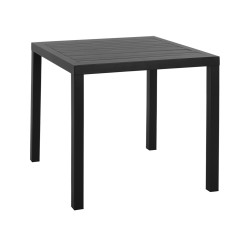 Τραπεζι αλουμινιου sahira σε ανθρακι αποχρωση 80χ80x75,5υεκ. hm5572.02 **