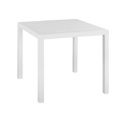 Τραπεζι αλουμινιου sahira σε λευκη αποχρωση 80χ80x75,5υεκ. hm5572.01 **