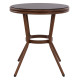Τραπεζι αλουμινιου moses φ70x76 εκ. bamboo look hm5532.03 καφε με γυαλι **
