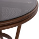 Τραπεζι αλουμινιου moses φ70x76 εκ. bamboo look hm5532.03 καφε με γυαλι **