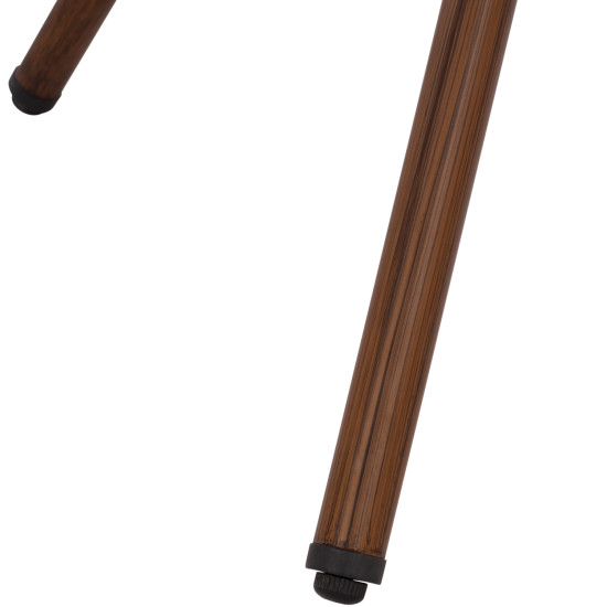 Τραπεζι αλουμινιου moses φ70x76 εκ. bamboo look hm5532.03 καφε με γυαλι **