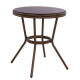 Τραπεζι αλουμινιου moses φ70x76 εκ. bamboo look hm5532.03 καφε με γυαλι **