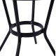 Τραπεζι αλουμινιου moses φ70 bamboo look hm5532.02 μαυρο με γυαλι φ70x76 εκ **