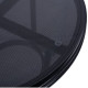 Τραπεζι αλουμινιου moses φ70 bamboo look hm5532.02 μαυρο με γυαλι φ70x76 εκ **