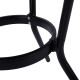 Τραπεζι αλουμινιου moses φ70 bamboo look hm5532.02 μαυρο με γυαλι φ70x76 εκ **