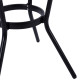 Τραπεζι αλουμινιου moses φ70 bamboo look hm5532.02 μαυρο με γυαλι φ70x76 εκ **