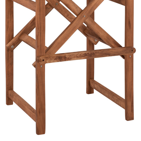 Σκαμπο σκηνοθετη λημνοσ καρυδι με textilene μπλε hm10374.01 ** Σκαμπο σκηνοθετη λημνοσ καρυδι με textilene μπλε hm10374.01 **