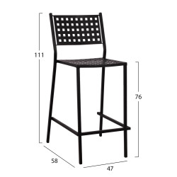 Σκαμπο μπαρ μεταλλικο olympias hm5528.01 σε μαυρη αποχρωση 47x58x111 εκ. ** Σκαμπο μπαρ μεταλλικο olympias hm5528.01 σε μαυρη αποχρωση 47x58x111 εκ. **