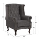 Πολυθρονα-μπερζερα γκρι βελουδο t.chesterfield polina 83x75x107yεκ.hm0053.10 **