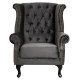 Πολυθρονα-μπερζερα γκρι βελουδο t.chesterfield polina 83x75x107yεκ.hm0053.10 **