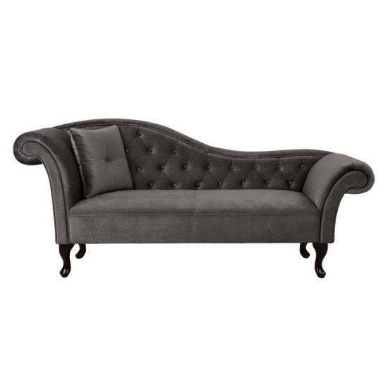 Ανακλινδρο t.chesterfield γκρι βελουδο niovi hm3007.10 αρ.μπρατσo 189x61x84yεκ. **