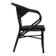 Πολυθρονα αλουμινιου clay bamboo look μαυρη με textline hm5025.02 59x60x82 cm **