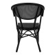 Πολυθρονα αλουμινιου clay bamboo look μαυρη με textline hm5025.02 59x60x82 cm **