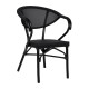 Πολυθρονα αλουμινιου clay bamboo look μαυρη με textline hm5025.02 59x60x82 cm **