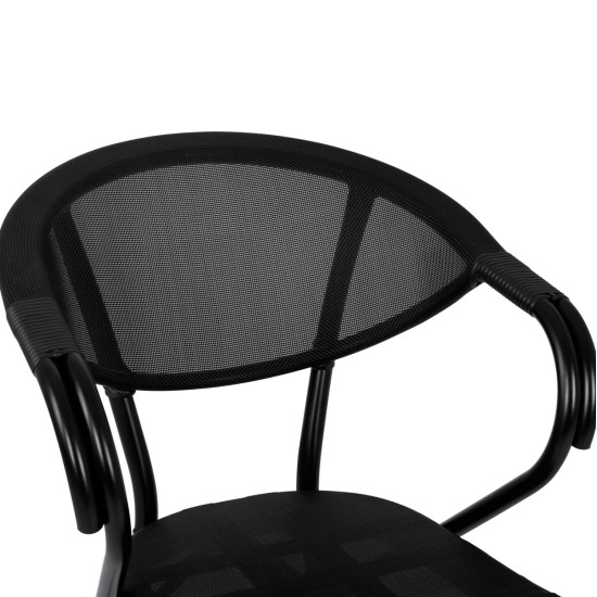 Πολυθρονα αλουμινιου clay bamboo look μαυρη με textline hm5025.02 59x60x82 cm **