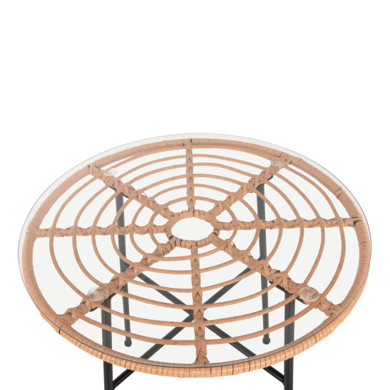 Σετ εξωτερικου χωρου 3τμχ allegra hm10476 wicker μπεζ-μεταλλο μαυρο **