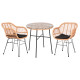 Σετ εξωτερικου χωρου 3τμχ allegra hm10476 wicker μπεζ-μεταλλο μαυρο **