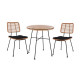 Σετ 3τμχ allegra wicker με τραπεζι φ70χ74υ μπεζ & μαυρο χρωμα hm10478 **