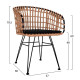 Σετ 5τμχ allegra wicker με τραπεζι 140x80χ78υ μπεζ & μαυρο χρωμα hm10488 **
