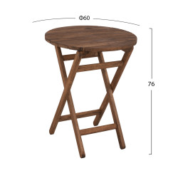Τραπεζι σκηνοθετh λημνοσ φ60χ76υ μασιφ οξια εμπoτισμοσ καρυδι hm5653.01 **