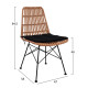 Σετ 5τμχ allegra wicker με τραπεζι 140x80χ78υ μπεζ & μαυρο χρωμα hm10491 **